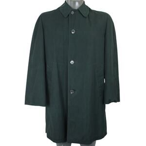 Vintage 70s Harbor Master Buey Cloth Faux Fur Removable Liner Trench Coat Sz 36